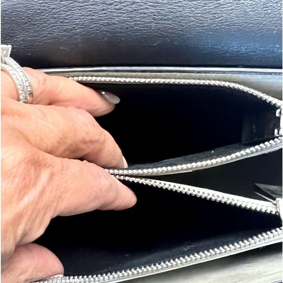 Michael Kors Daria Black Leather Saddle Crossbody Bag - Picture 10 of 16